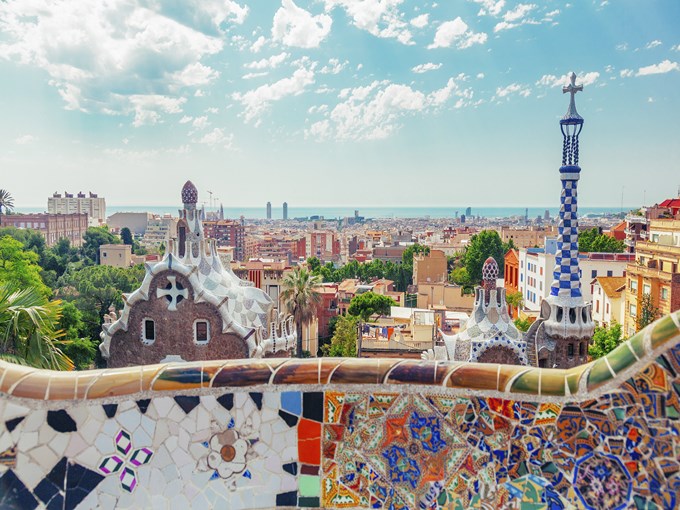image Espagne barcelone vue ensemble mur