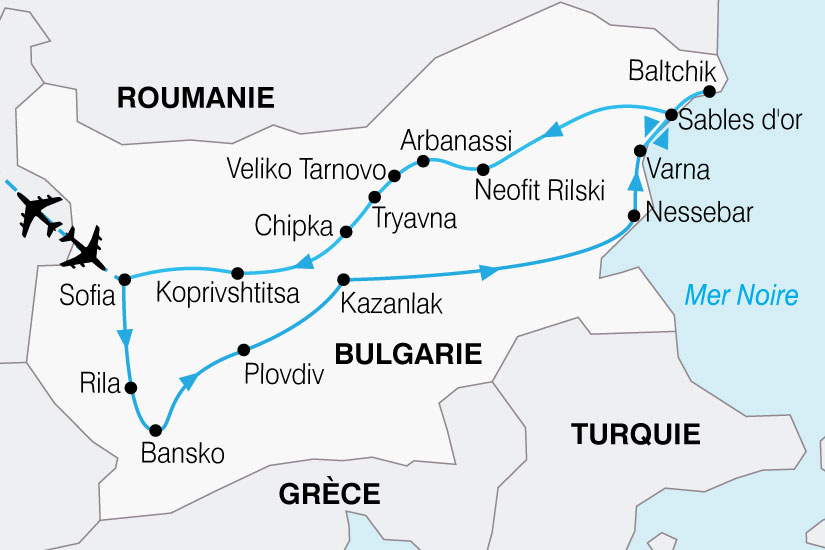 carte Bulgarie Balkans Mer Noire 