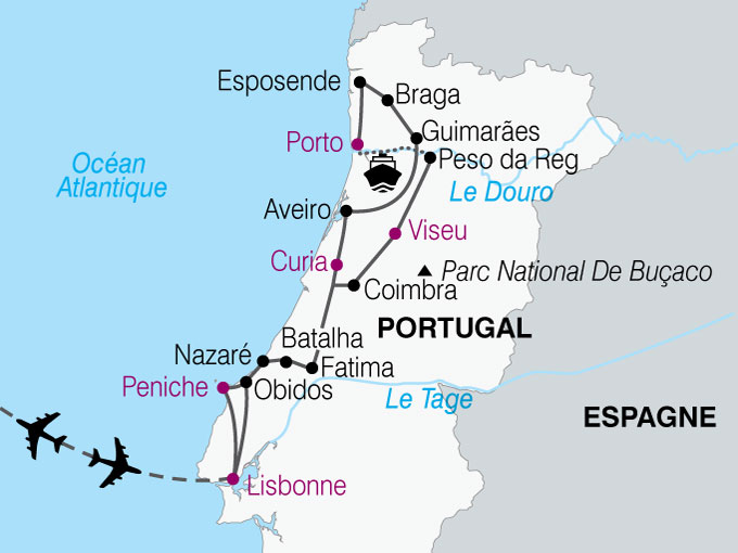 carte Portugal douro tage  nthiver 