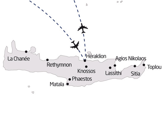 carte grece crete est ouest combine 