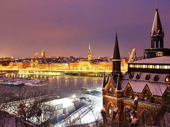suede stockholm vue ville hiver  fotolia
